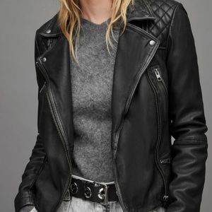 AllSaints Cargo Leather Biker Jacket